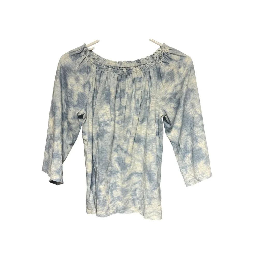 Abercrombie‎ Kids Girls Tie Dye Off Shoulder 3/4 Sleeve Top Shirt Size 11/12